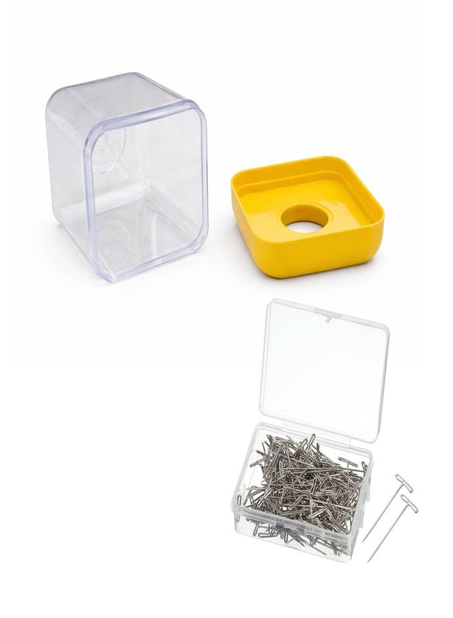 SAZIC Magnetic Plastic Pin Holder Box with 40 Gram T Pins, Sewing Tailoring Pin Cushion Organizer, Strong Magnet Dispenser for Crafts, Salon & Office Supplies (Color May Vary) - Image 1